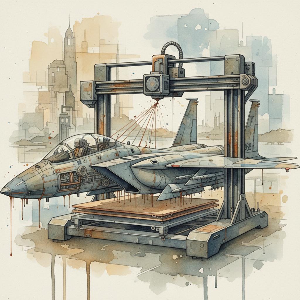 artistic representation of 3d printing in defense