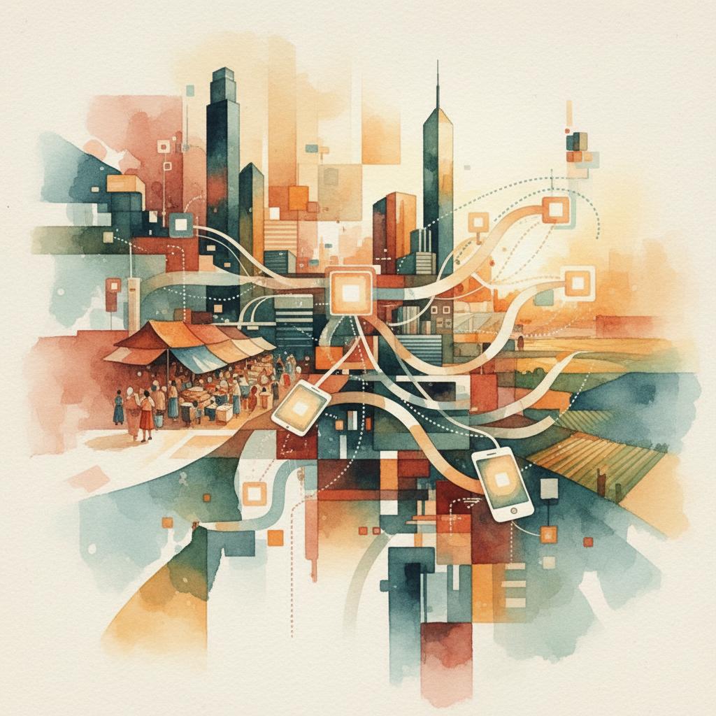 artistic representation of mobile payments infrastructure in southeast asia