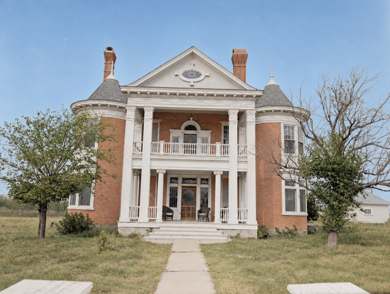 Bloor House in Manor, Texas, 1951 (colorized)