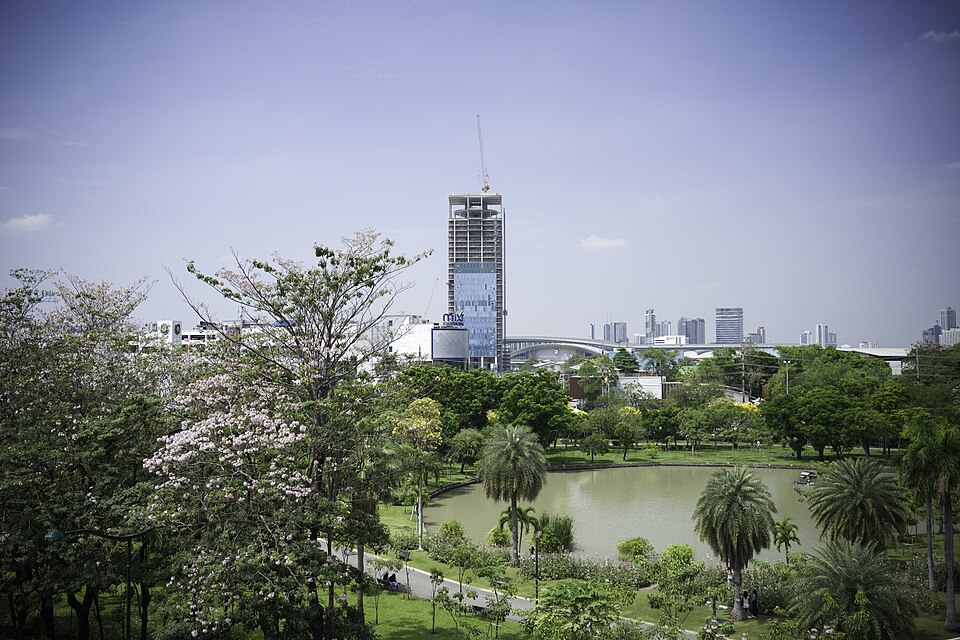 Chatuchak Bangkok cityscape, including the collapsed building by the earthquake