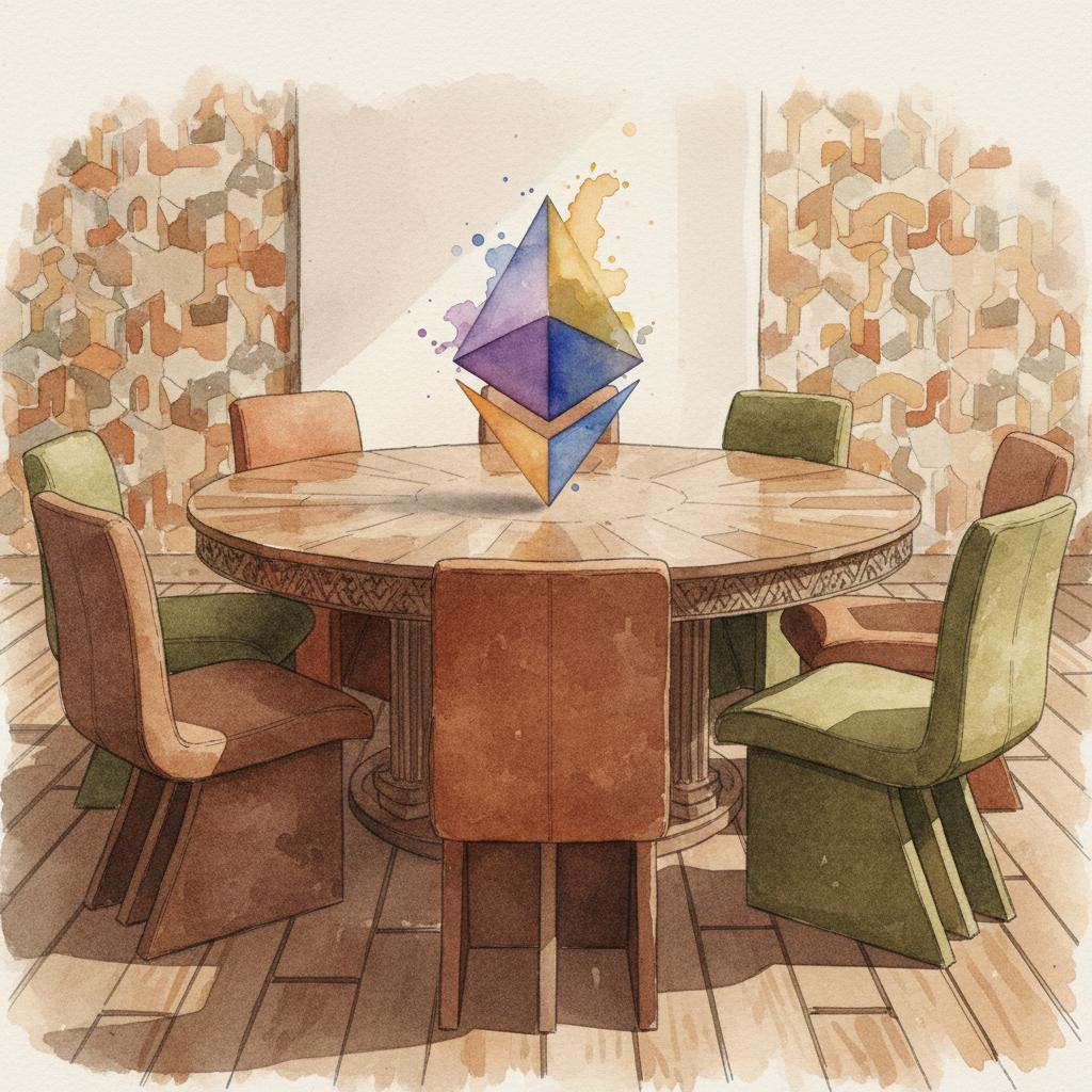 artistic representation of evm network governance via clique consensus