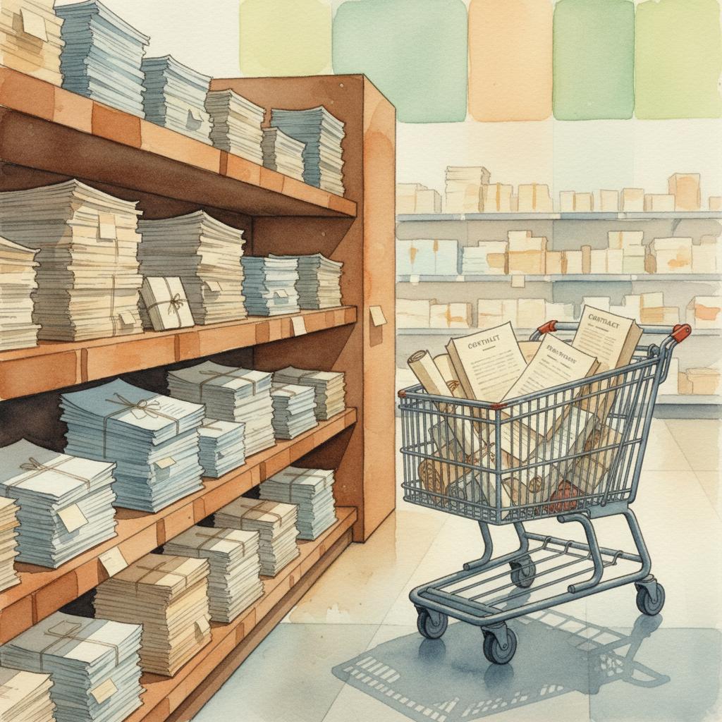 artistic representation of shopping for contracts