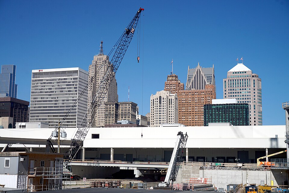 A view of the city skyline in Detroit, Michigan