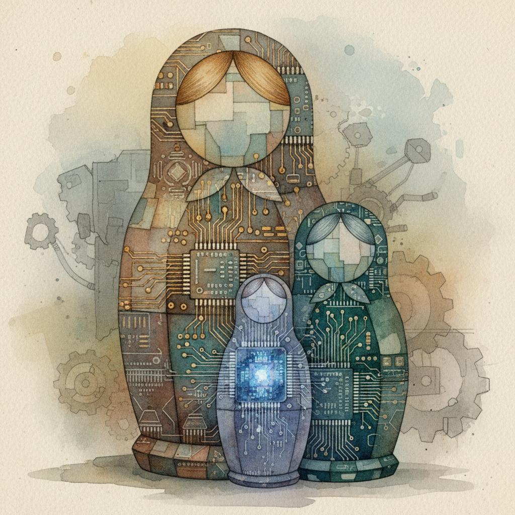 artistic representation of a digital matryoshka doll