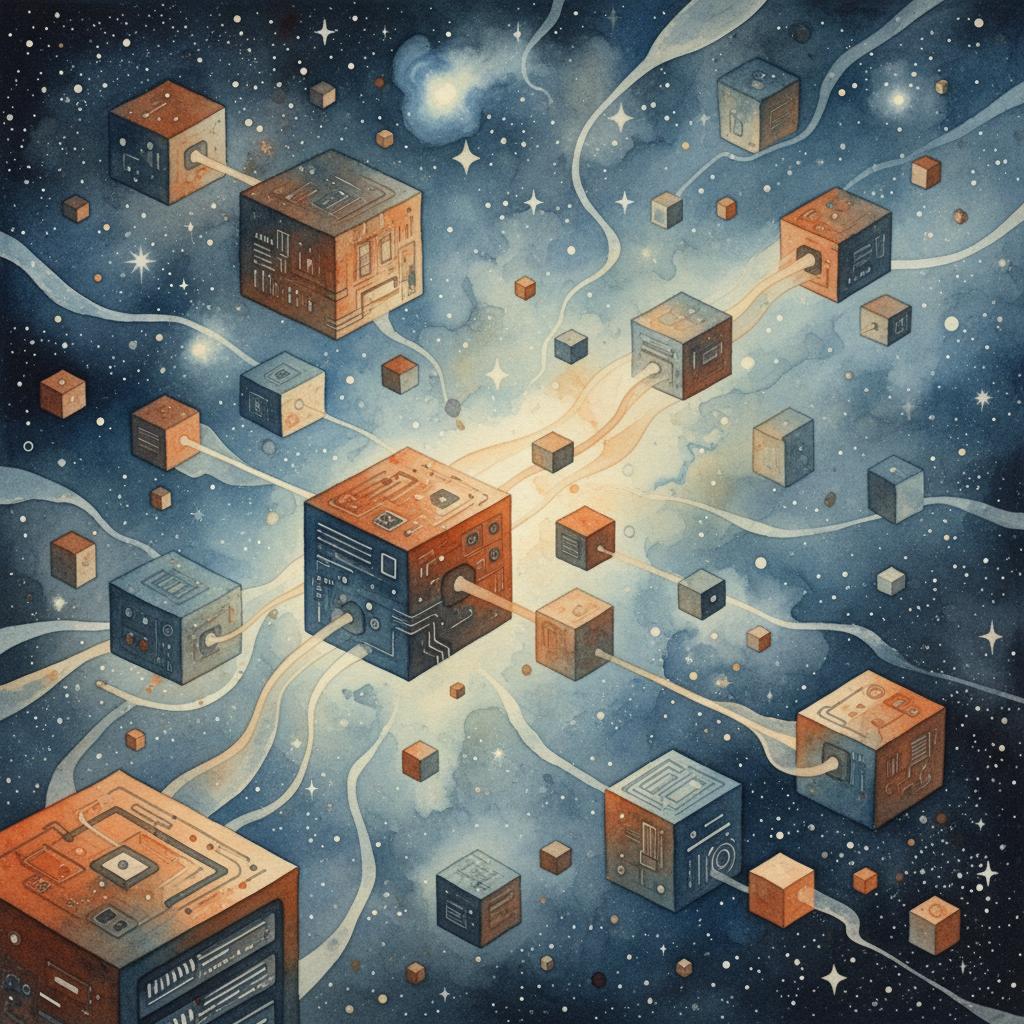 artistic representation of massively distributed data storage