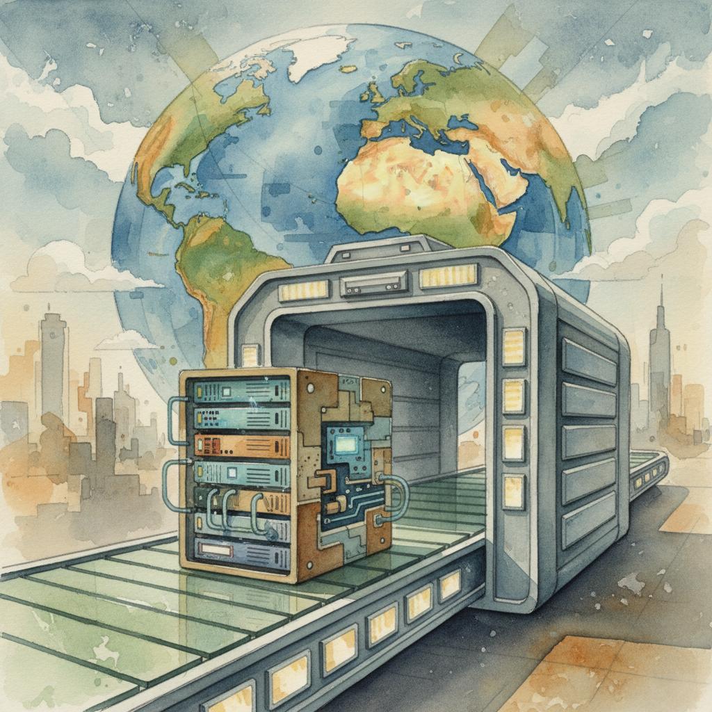 artistic representation of a webserver being screened before global shipment