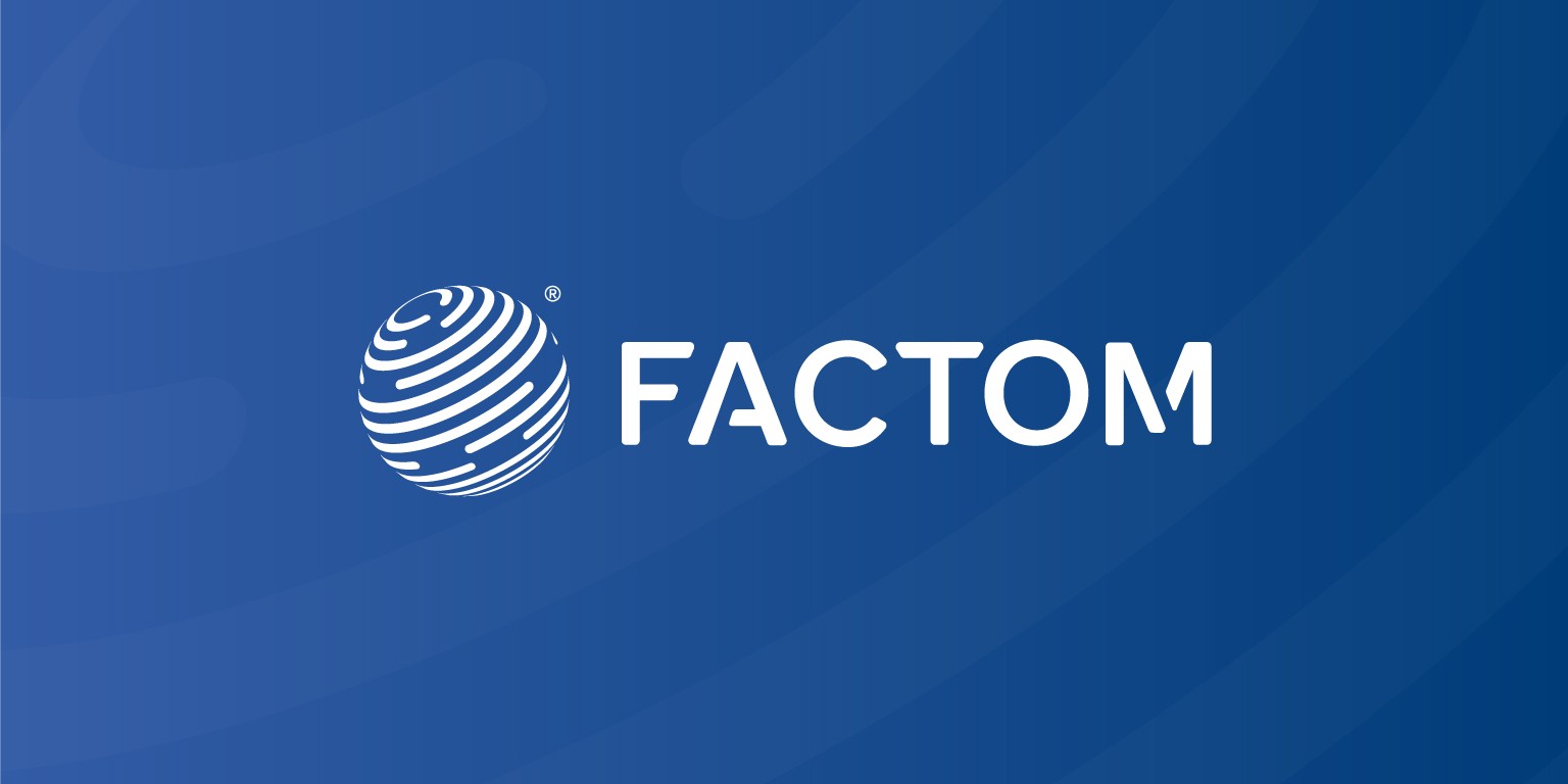 LinkedIn cover photo for Factom, including its logo
