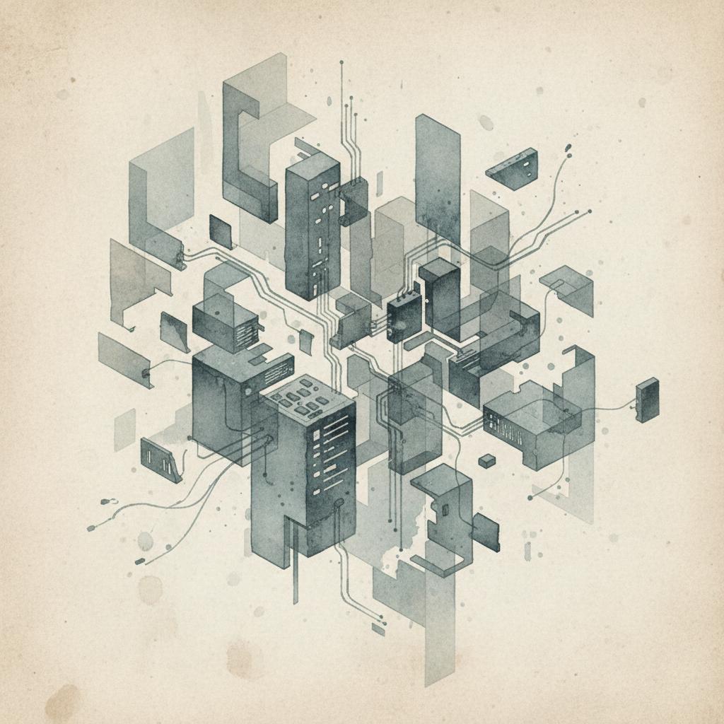 artistic representation of fragmented data systems