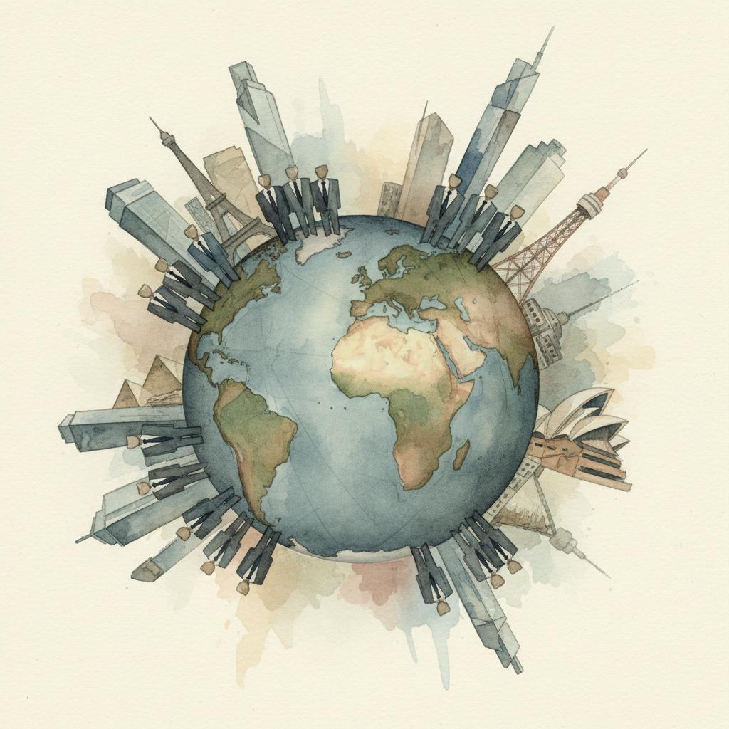 artistic representation of international business collaboration