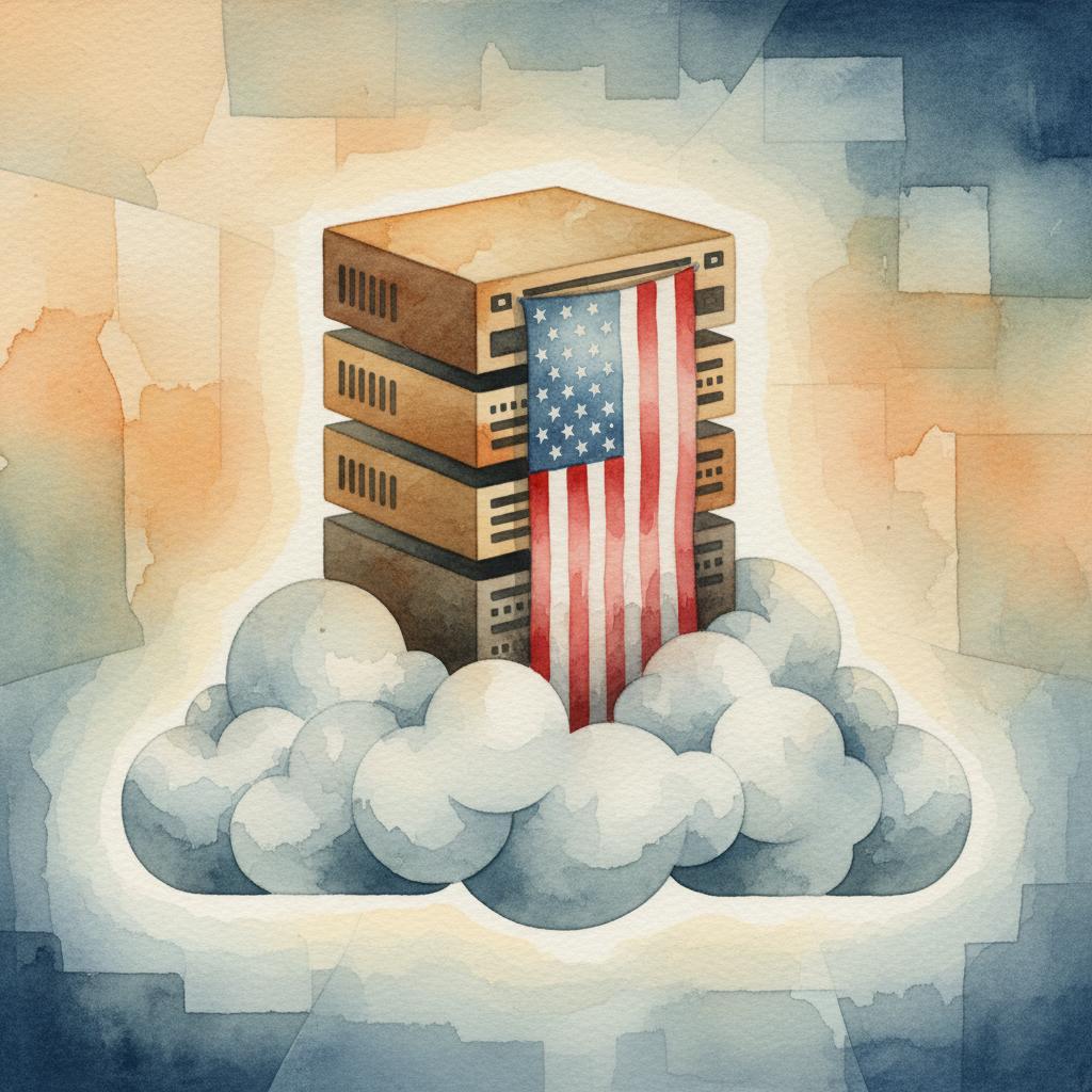 artistic representation of a government-ready server in the cloud