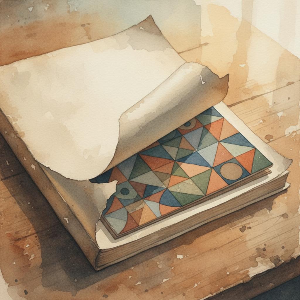 artistic representation of a more illustrative document hidden within another document