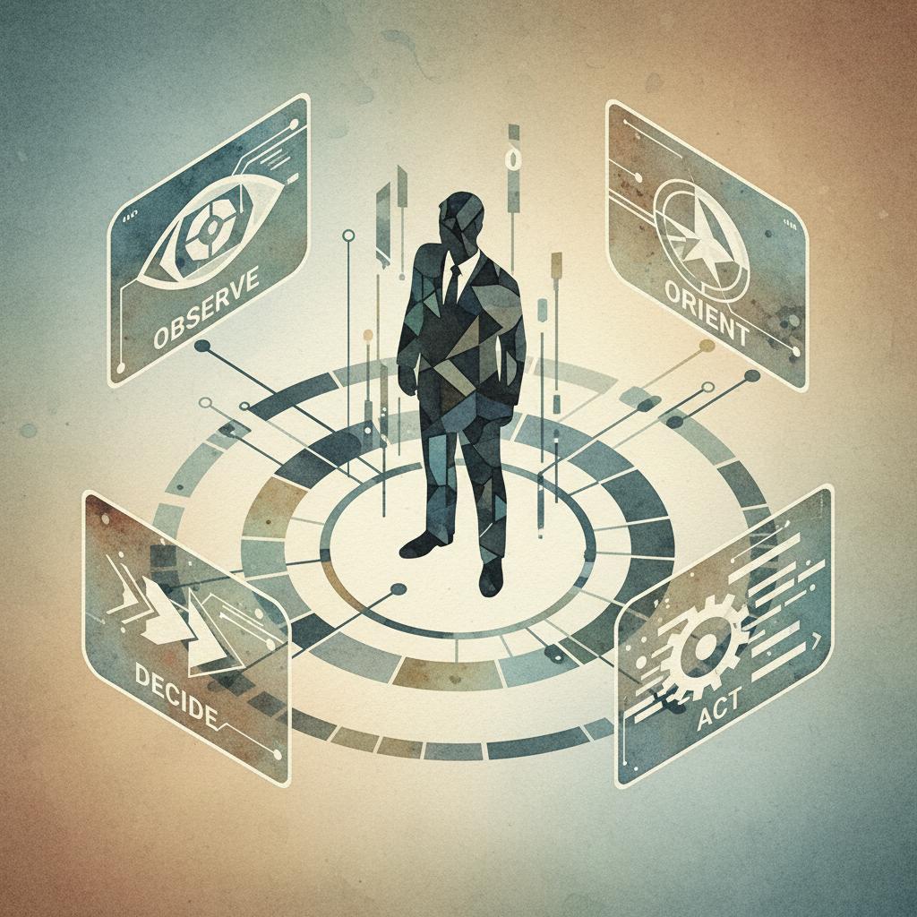 artistic representation of an executive in an ooda loop