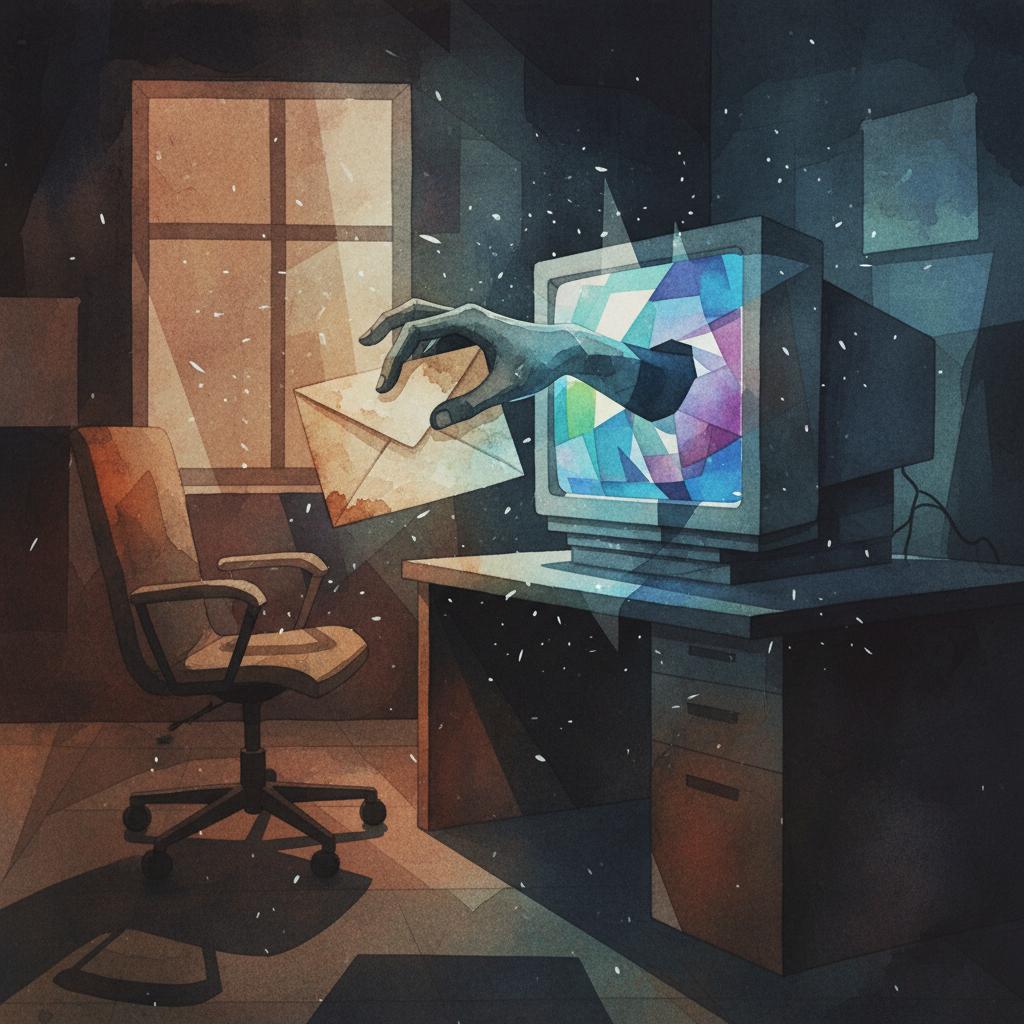 artistic representation of online payroll diversion fraud