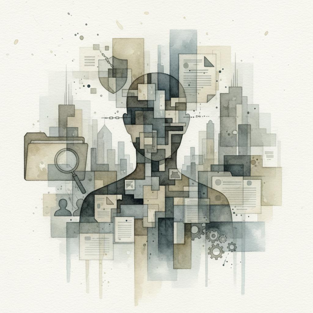 artistic representation of a background check on corporate personnel