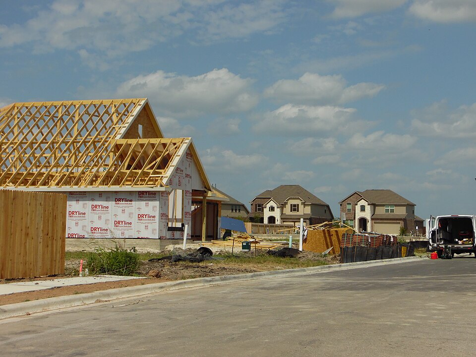 Photo of residential home construction in Pflugerville, Texas