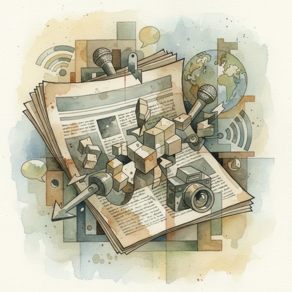 artistic representation of media / marketing / press releases