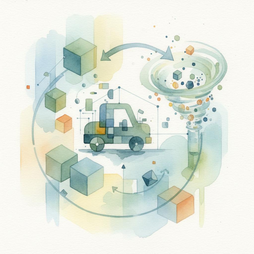 artistic representation of minimum viable product development and testing