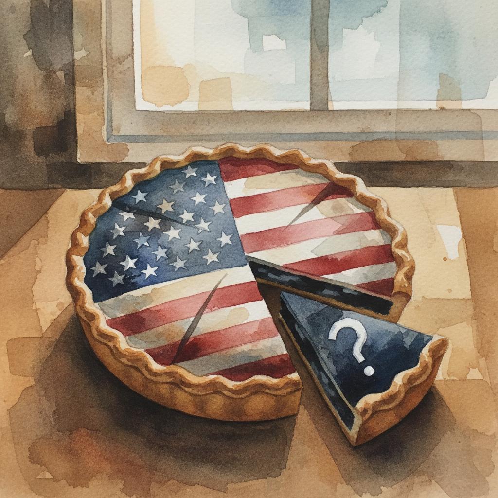 artistic representation of a pie with an odd slice