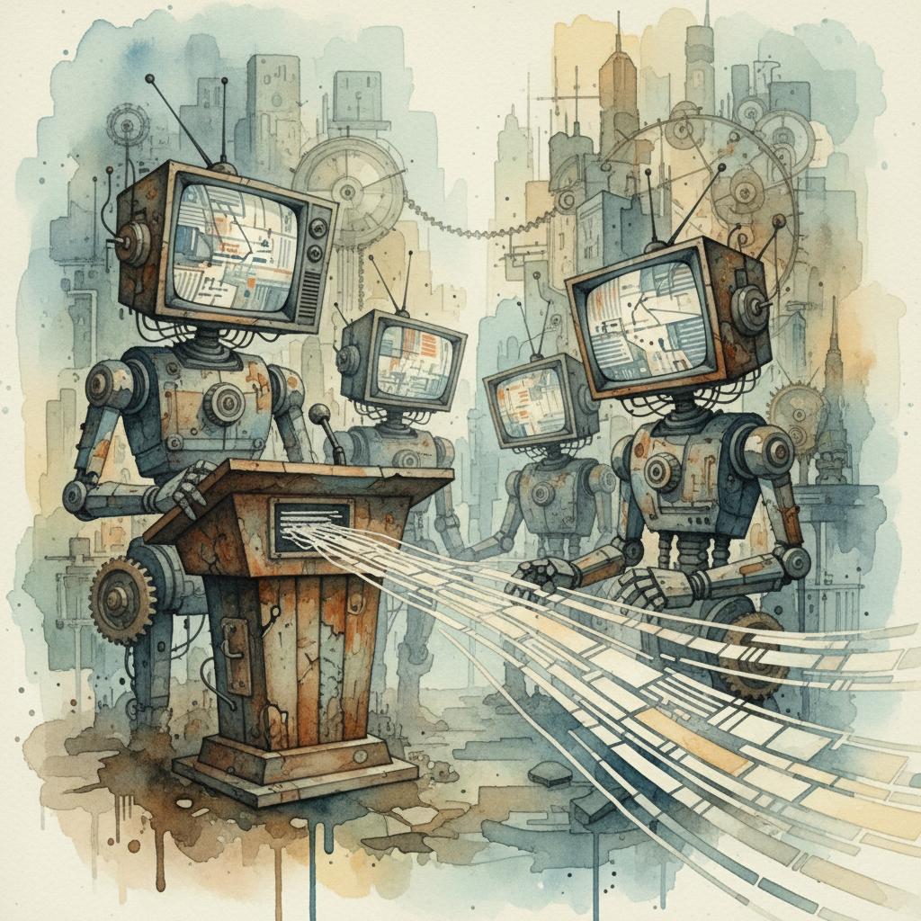artistic representation of robotic news/publishing