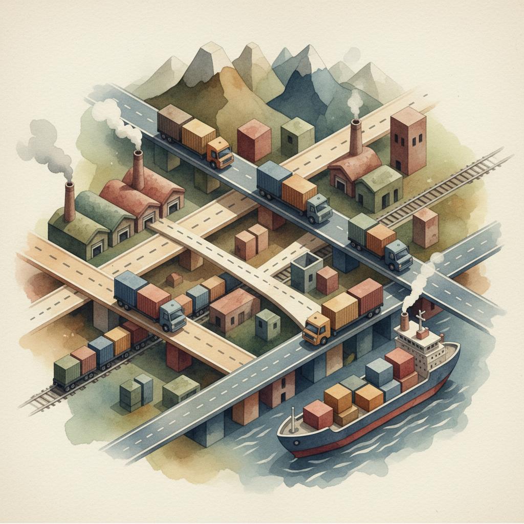 artistic representation of shipping logistics