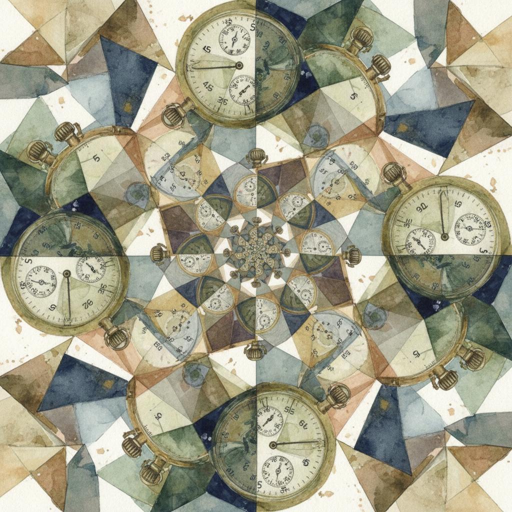 artistic representation of a stopwatch kaleidoscope representing the compounding opportunity costs of time