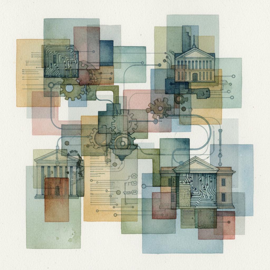 artistic representation of government contracts in tech