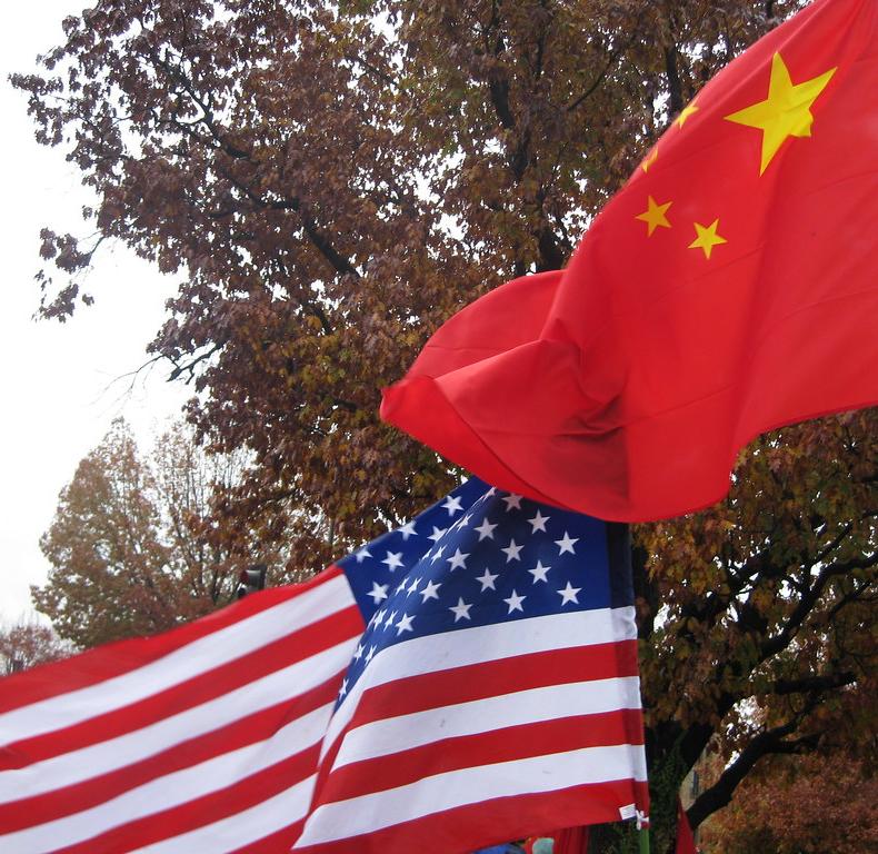American and Chinese flags