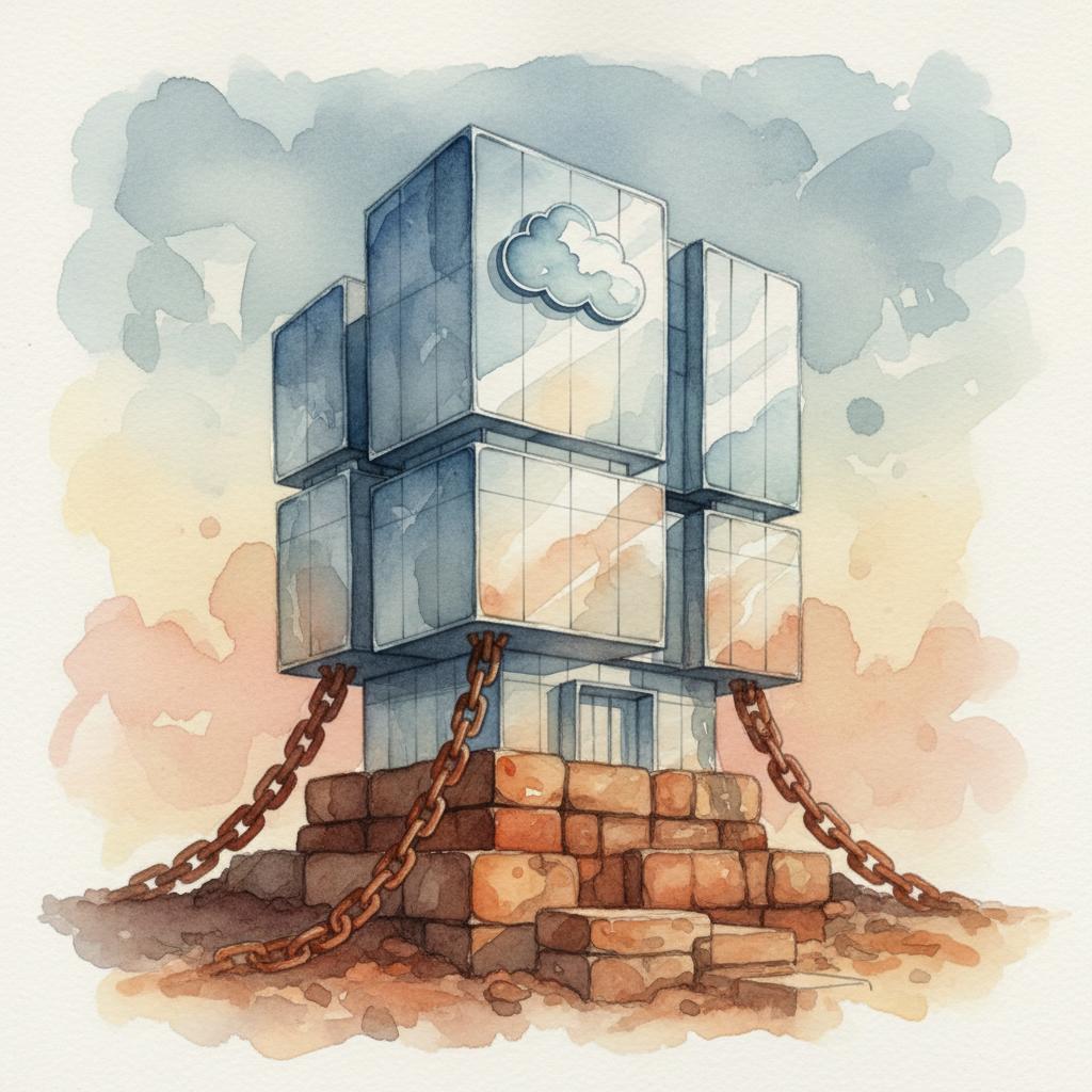 artistic representation of a cloud venture tied to its foundation